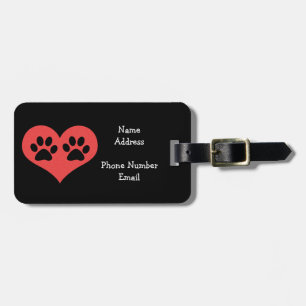 Paw Prints In My Heart by Shirley Taylor Luggage Tag
