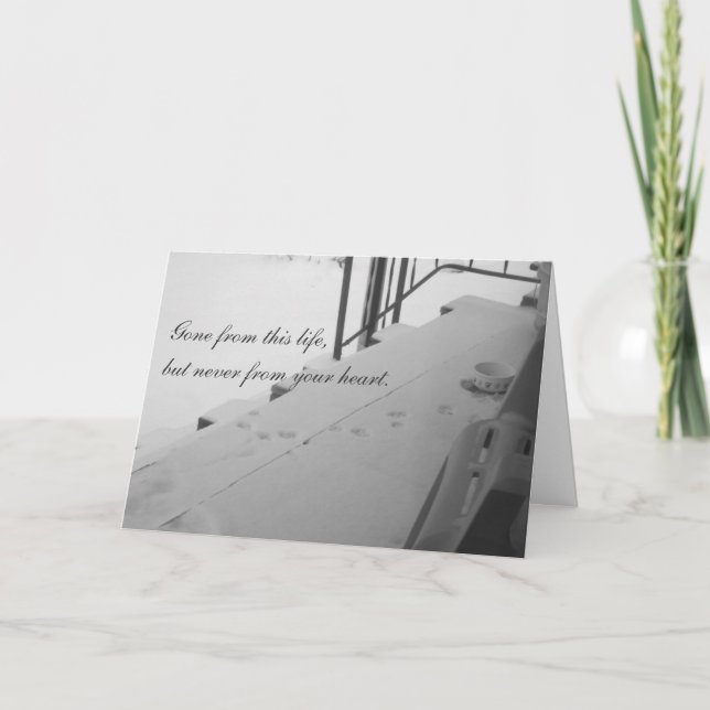 Paw Prints in the Snow Pet Sympathy Card (Front)