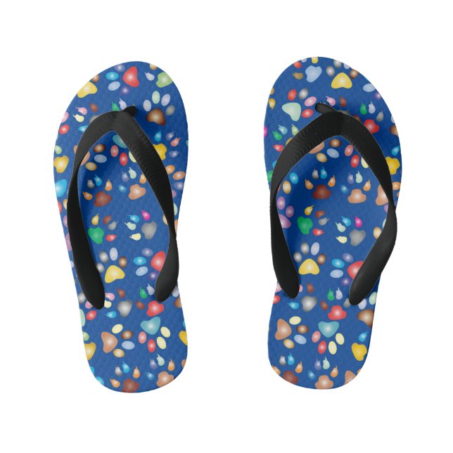 Paw Prints Kid's Thongs (Footbed)