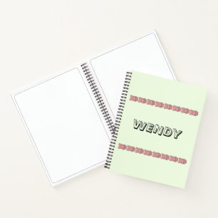 Paw prints light green Personalised name Notebook