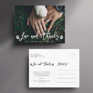 Paw Prints Love & Thanks   Thank You Photo Postcard