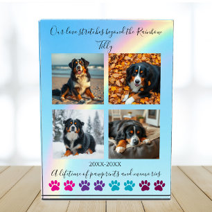 Paw Prints & Memories-Custom Rainbow Dog Memorial Photo Block