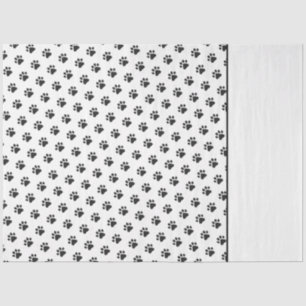 Paw Prints Modern Black White Pet Lovers Gift Wrap Tissue Paper
