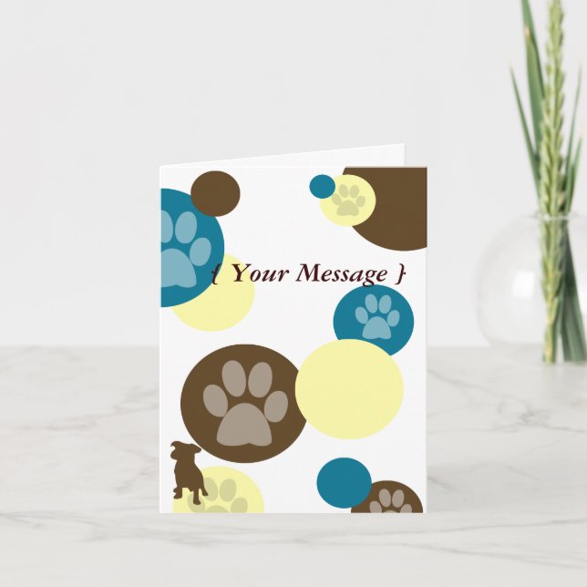 Paw Prints n Circles Dog Cards (Front)