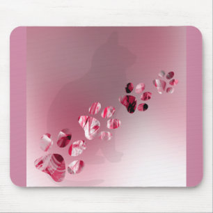 Paw Prints of Cat, Dog, Puppy for Pet Lovers Mouse Pad