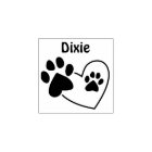 Paw Prints On Heart With Custom Pet Name