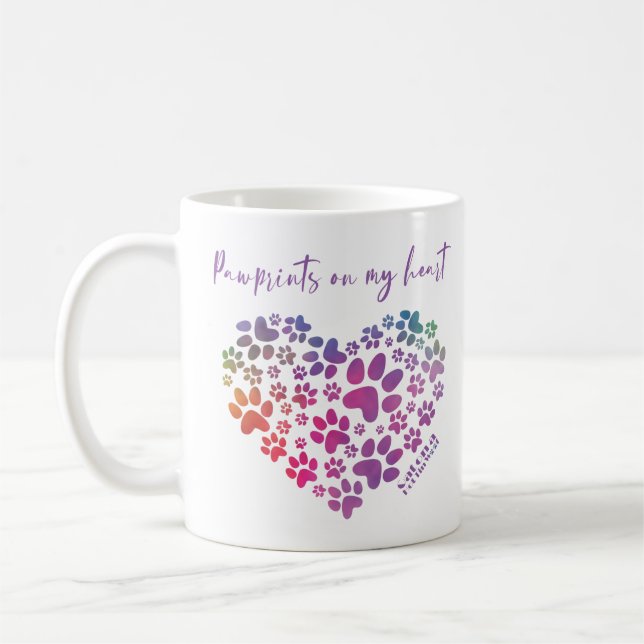 Paw Prints On My Heart Coffee Mug (Left)