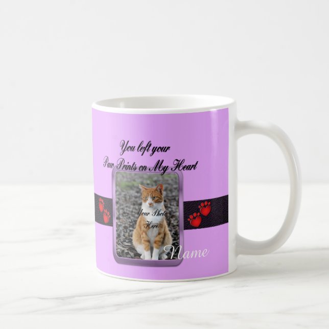 Paw Prints on My Heart - Mauve Coffee Mug (Right)