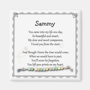 Paw prints on my heart pet loss magnet