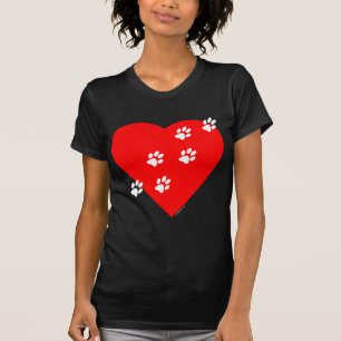 Paw Prints on my Heart - Red T-Shirt