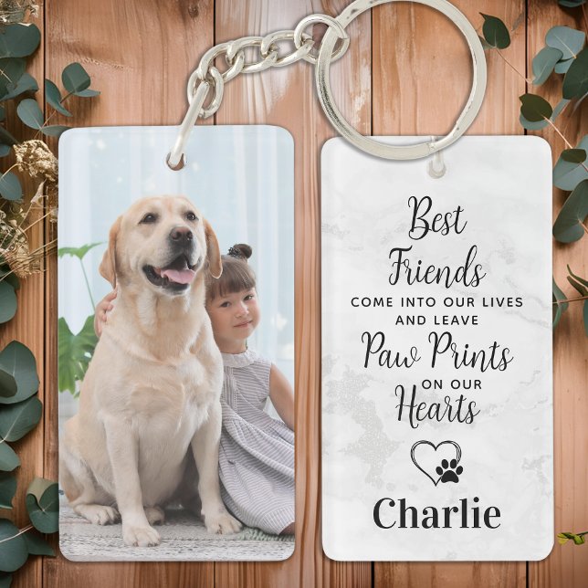 Paw Prints on our Hearts Pet Dog Memorial Key Ring (Creator Uploaded)