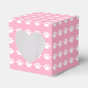 Paw Prints on Pink Background Favour Box