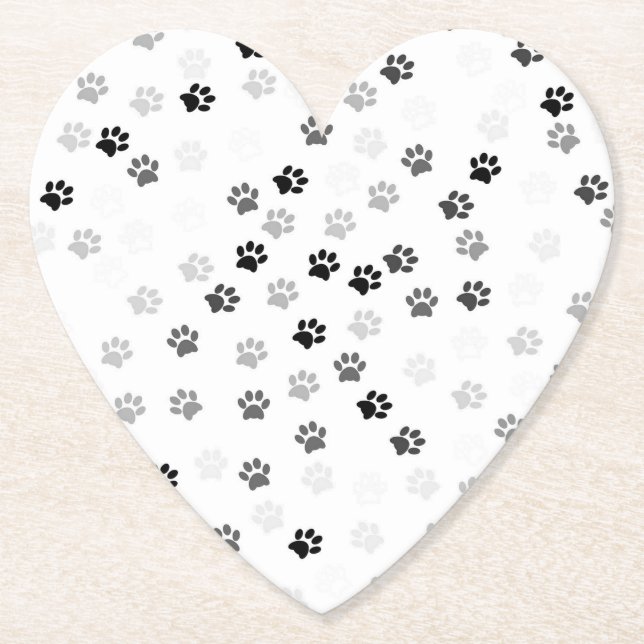 Paw Prints Paper Coasters for Dog Lovers (Front)