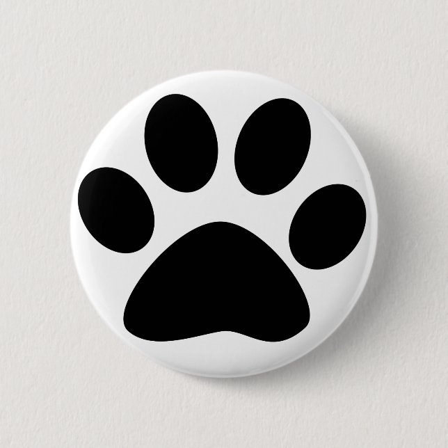 Paw Prints Pattern Custom Cute Black White 2023 6 Cm Round Badge (Front)