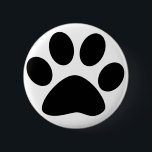 Paw Prints Pattern Custom Cute Black White 2023 6 Cm Round Badge<br><div class="desc">Designed with cute paw print pattern!</div>