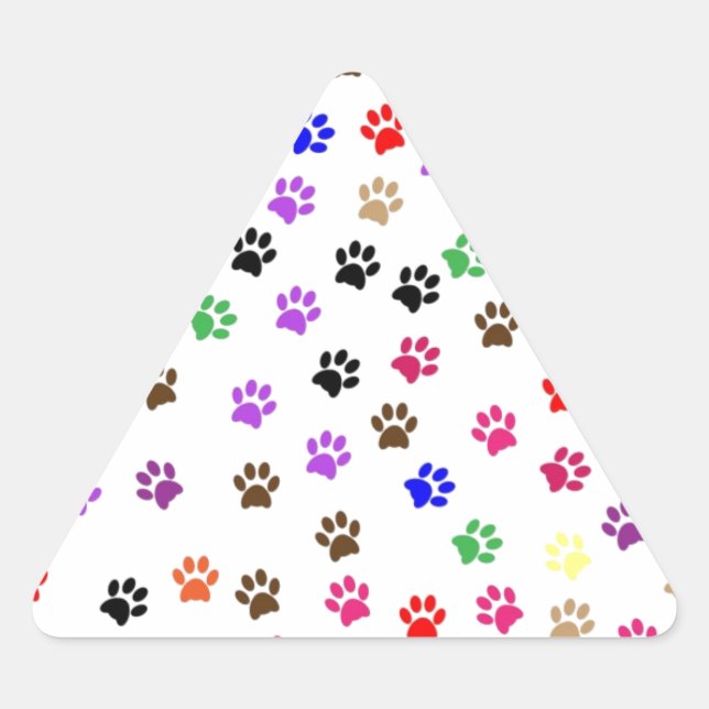 Paw Prints Pattern Design Triangle Sticker (Front)