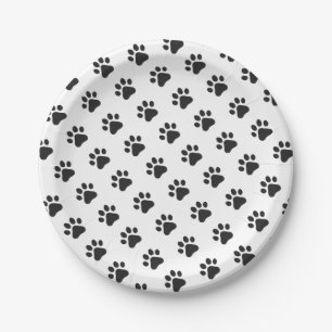 Paw Prints Pet Lovers Cat Dog Animal Fun Paper Plate