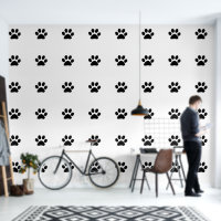 Paw Prints Pets Black White Simple Animal Pattern