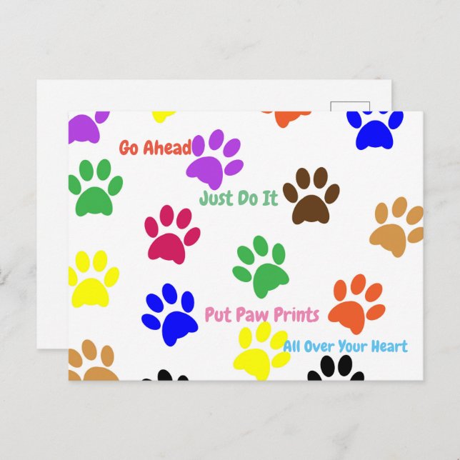 Paw Prints Postcard (Front/Back)