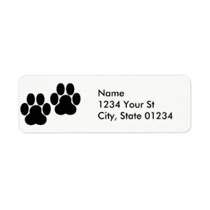 Paw Prints Return Address Labels