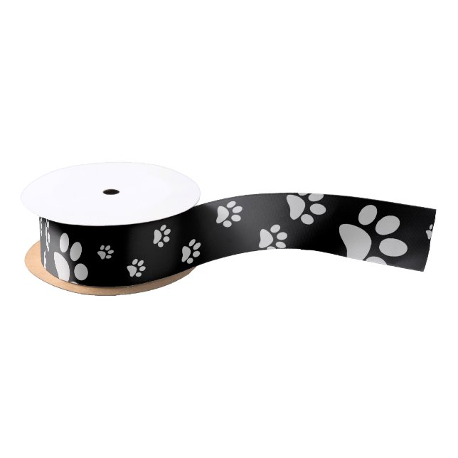 Paw Prints Ribbon Satin Ribbon (Spool)