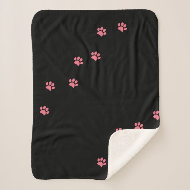 Paw Prints Sherpa Blanket (Front)