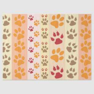 paw prints tissue paper