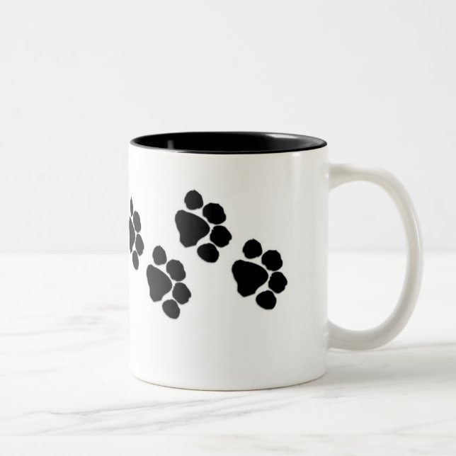 Paw Prints Two-Tone Coffee Mug (Right)