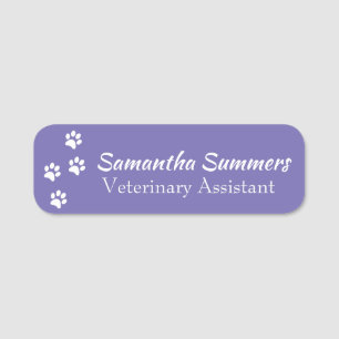 Paw Prints Vet Veterinary Business Groomer Name Ta Tag