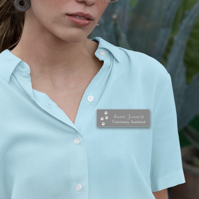 Paw Prints Vet Veterinary Business Name Tag (Creator Uploaded)