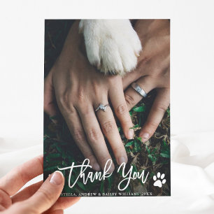 Paw Prints Wedding Thank You Photo Card