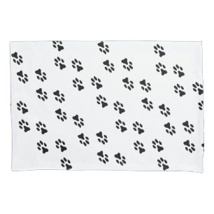 Paw Prints White Pillowcase