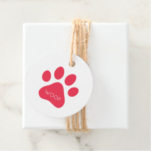 Paw Prints WOOF Pet Lovers Dogs Cats Gift Wrap Fun Favour Tags