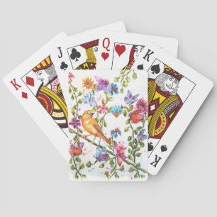 PAW PRINTS YELLOW BIRD PLAYING CARDS