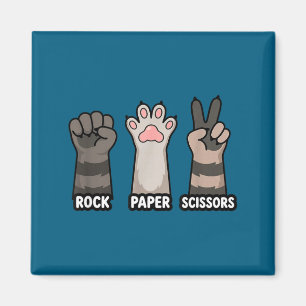 Paw Racoon Rock Paper Scissors Magnet