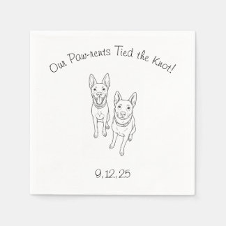 Paw-rents tied the knot napkin