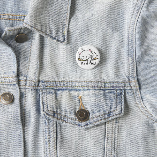 Paw-sed Cat Badge – Lazy Vibes, Cute Style