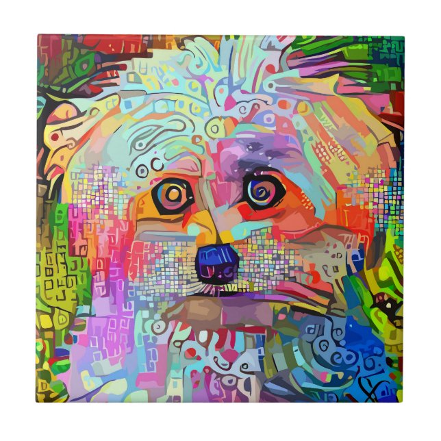 Paw-sitive Vibes Ceramic Tile (Front)