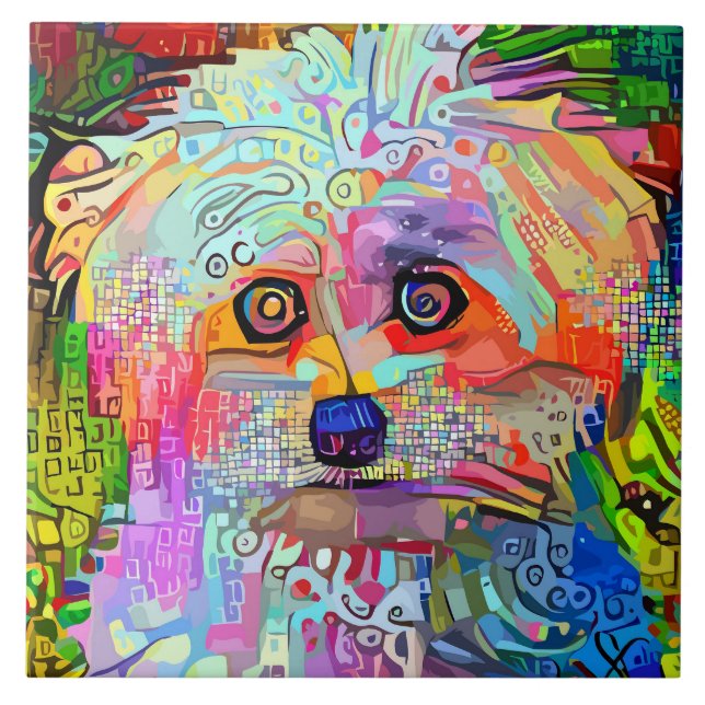 Paw-sitive Vibes Ceramic Tile (Front)