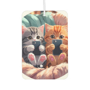 Paw-sitive Vibes – Fluffy Kittens Taking Selfies Car Air Freshener