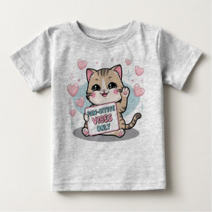 Paw-sitive Vibes Only – Adorable Chibi Kitty Kawai Baby T-Shirt