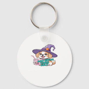 Paw-sitive Vibes Only � Cute Dog With Bubble Tea a Key Ring