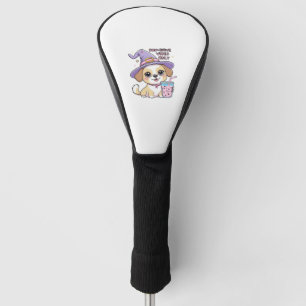 Paw-sitive Vibes Only Cute Dog With Bubble Tea Hal Golf Head Cover