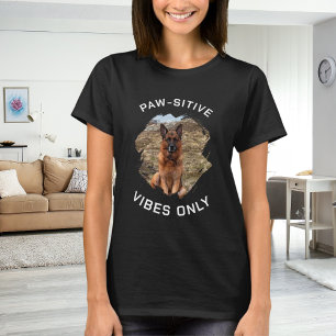 Paw-sitive vibes only dog photo black T-Shirt