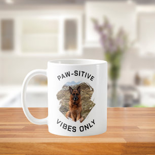 Paw-sitive vibes only dog photo coffee mug