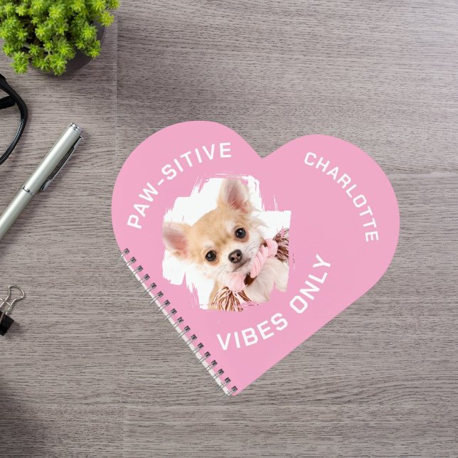 Paw-sitive vibes only dog photo girl notebook (Creator Uploaded)