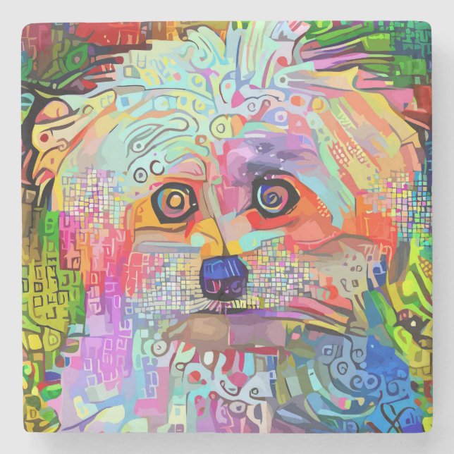 Paw-sitive Vibes Stone Coaster (Front)