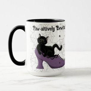 Paw-sitively Bewitched Black Cat Halloween Mug