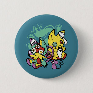 Paw-sitively Frightful Monstrous Cats Halloween 6 Cm Round Badge