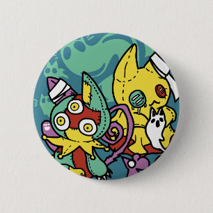 Paw-sitively Frightful Monstrous Cats Halloween 6 Cm Round Badge